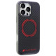 Audi Carbon Fiber Sport Red Circle MagSafe Case for iPhone 16 Pro Max 6.9" - Black