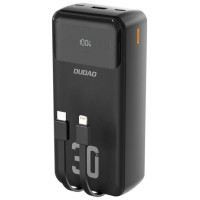 Dudao K15MAX 30000mAh PD 22.5W Powerbank with Built-in Cables - Black