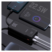 Dudao K15MAX 30000mAh PD 22.5W Powerbank with Built-in Cables - Black
