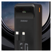 Dudao K15MAX 30000mAh PD 22.5W Powerbank with Built-in Cables - Black