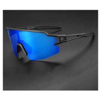 Rockbros Polarized Cycling Glasses with UV Protection and Corrective Insert Blue Lenses - Black