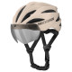 Rockbros Bike Helmet with Visor, Detachable UV Protective Goggles, Unisex - Brown