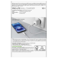 Puro PROLITE 10W USB-A wall charger + USB-A - USB-C cable 1.2m - white