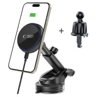 Tech-Protect MM15W-V4 Magnetic MagSafe 15W Car Holder for Cockpit / Windshield / Air Vent - Black