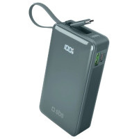 SBS Powerbank SBS 10000 mAh 20W with built-in USB-C cable and digital display - gray