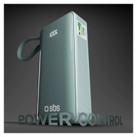 SBS Powerbank SBS 10000 mAh 20W with built-in USB-C cable and digital display - gray