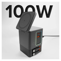 SBS Power Dock 6-in-1 with MagSafe, Stand, and USB-C Cables 65W – Black