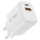 Tech-Protect NCA30 PD 30W QC3.0 USB-A / USB-C Wall Charger + USB-C / USB-C Cable 100cm - White