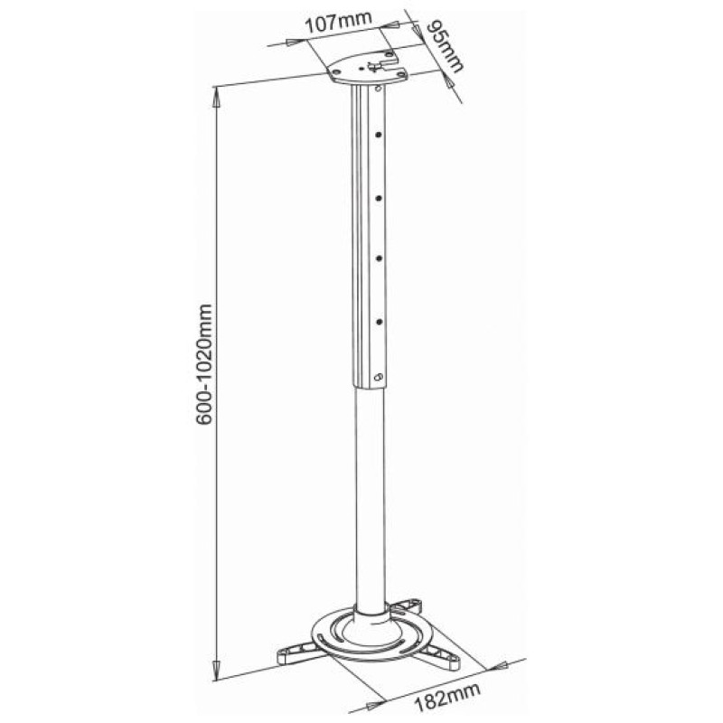 Sbox Projector Ceiling Mount max336mm 15kg PM-102XL