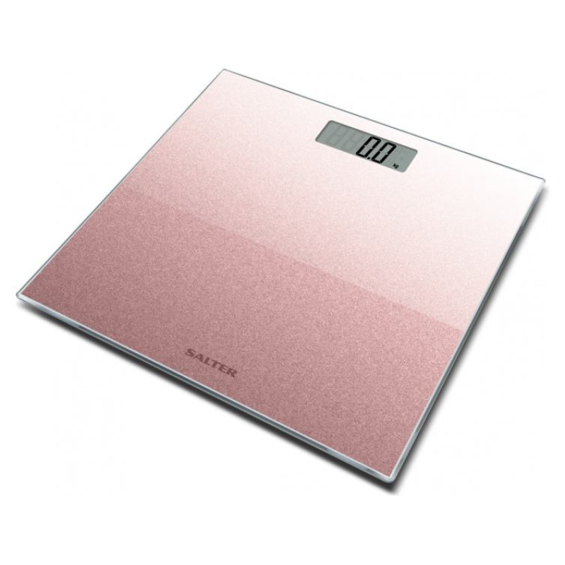 Salter 9037 RGGL3RCFXTE Glitter Glass Personal Bathroom Scale Rose Gold