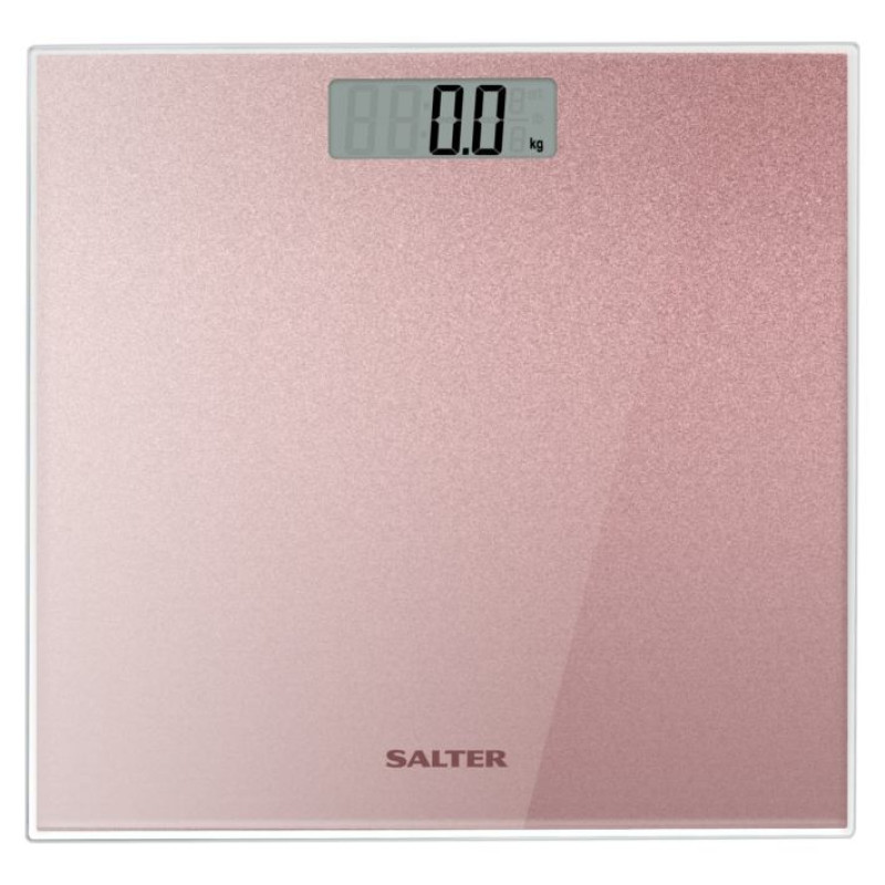 Salter 9037 RGGL3RCFXTE Glitter Glass Personal Bathroom Scale Rose Gold