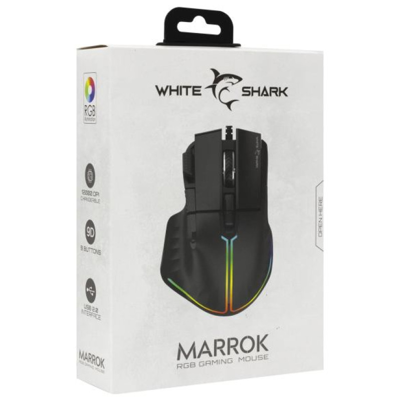 White Shark GM-9006 MARROK Black RGB / 12.000 dpi