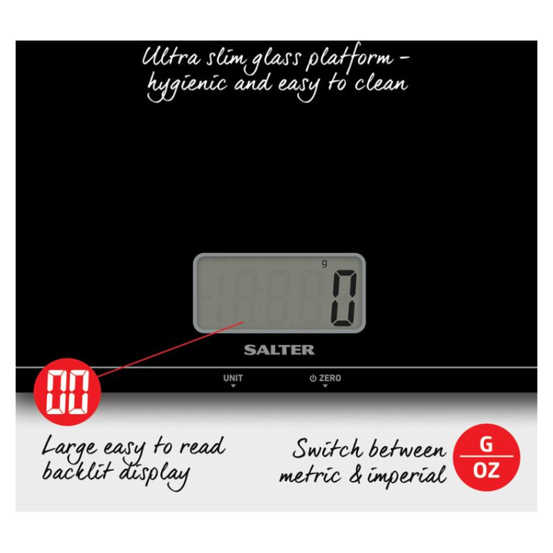 Salter 1172 BKDRCEU16 Large Platform Digital Kitchen Scale