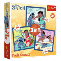 Trefl DISNEY STITCH Pužļu komplekts 3in1