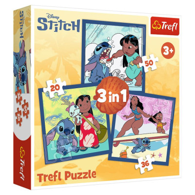 Trefl DISNEY STITCH Pužļu komplekts 3in1