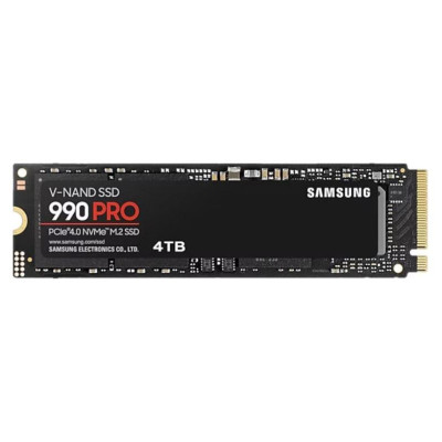 Samsung SSD|SAMSUNG|990 PRO|4TB|M.2|PCIe Gen4|NVMe|TLC|Write speed 6900 MBytes/sec|Read speed 7450 MBytes/sec|2.3mm|TBW 2400 TB|MTBF 1500000 hours|MZ-V9P4T0BW
