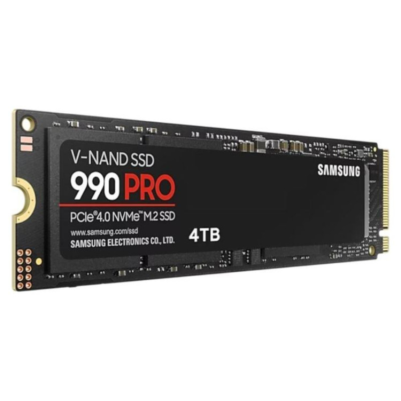 Samsung SSD|SAMSUNG|990 PRO|4TB|M.2|PCIe Gen4|NVMe|TLC|Write speed 6900 MBytes/sec|Read speed 7450 MBytes/sec|2.3mm|TBW 2400 TB|MTBF 1500000 hours|MZ-V9P4T0BW