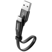 Baseus Nimble flat cable USB / USB-C cable with holder 2A 0.23M black (CATMBJ-01)