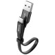 Baseus Nimble flat cable USB / USB-C cable with holder 2A 0.23M black (CATMBJ-01)