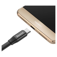 Baseus Nimble flat cable USB / USB-C cable with holder 2A 0.23M black (CATMBJ-01)