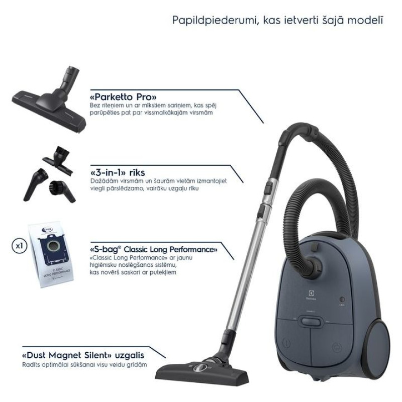 Electrolux 600.sērijas putekļu sūcējs ar maisiņu, 850 W - EB61C2DBP