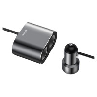 Baseus CRDYQ-01 splitter 2x cigarette lighter socket 80W 2x USB-A 3.1A - black