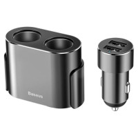 Baseus CRDYQ-01 splitter 2x cigarette lighter socket 80W 2x USB-A 3.1A - black