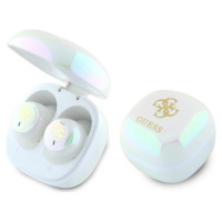 Guess Bluetooth headphones GUTWSJ144ESH TWS + docking station white/white Iridescent 4G Printed Logo