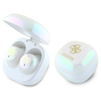 Guess Bluetooth headphones GUTWSJ144ESH TWS + docking station white/white Iridescent 4G Printed Logo