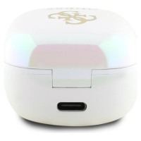 Guess Bluetooth headphones GUTWSJ144ESH TWS + docking station white/white Iridescent 4G Printed Logo
