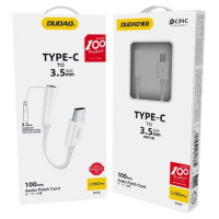 Dudao audio adapter headphone adapter from USB Type C to mini jack 3.5 mm white (L16CPro white)