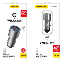 Dudao USB / USB Car Charger Type C Power Delivery Quick Charge 22.5 W Gray (R4PQ)