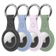 Dux Ducis 4pcs set Silicone flexible cover keychain loop case for Apple AirTag (Black / Green / Pink / Blue)