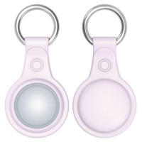 Dux Ducis 4pcs set Silicone flexible cover keychain loop case for Apple AirTag (Black / Green / Pink / Blue)