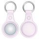 Dux Ducis 4pcs set Silicone flexible cover keychain loop case for Apple AirTag (Black / Green / Pink / Blue)