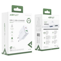 Acefast wall charger USB Type C / USB 20W, PPS, PD, QC 3.0, AFC, FCP white (A25 white)