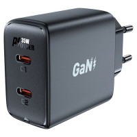 Acefast Fast charger GaN 35W PD 2x USB C Acefast A49 - black