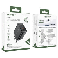 Acefast Fast charger GaN 35W PD 2x USB C Acefast A49 - black