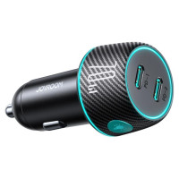 Joyroom 2x USB C 70W car charger with LED backlight Joyroom JR-CCN02 - black