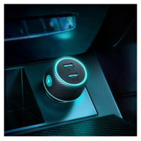 Joyroom 2x USB C 70W car charger with LED backlight Joyroom JR-CCN02 - black