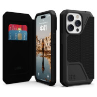 UAG Metropolis case for iPhone 14 Pro with flap - black kevlar