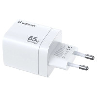 Wozinsky CGWCW 65W USB-A / 2 x USB-C GaN wall charger - white
