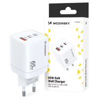 Wozinsky CGWCW 65W USB-A / 2 x USB-C GaN wall charger - white