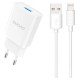Dudao A4EU USB-A 2.1A wall charger - white + USB-A - Lightning cable