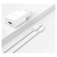 Dudao A4EU USB-A 2.1A wall charger - white + USB-A - Lightning cable