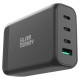 Silver Monkey SMA151 130W GaN charger 3xUSB-C PD USB-A QC 3.0 with detachable power cable - black