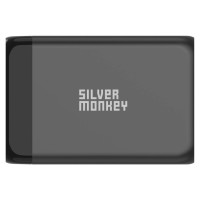 Silver Monkey SMA151 130W GaN charger 3xUSB-C PD USB-A QC 3.0 with detachable power cable - black