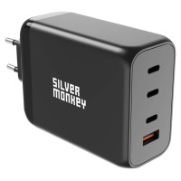 Silver Monkey SMA153 200W GaN charger 3xUSB-C PD USB-A QC 3.0 - black