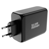 Silver Monkey SMA153 200W GaN charger 3xUSB-C PD USB-A QC 3.0 - black