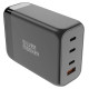 Silver Monkey SMA155 200W GaN charger 3xUSB-C PD USB-A QC 3.0 with detachable power cable - black